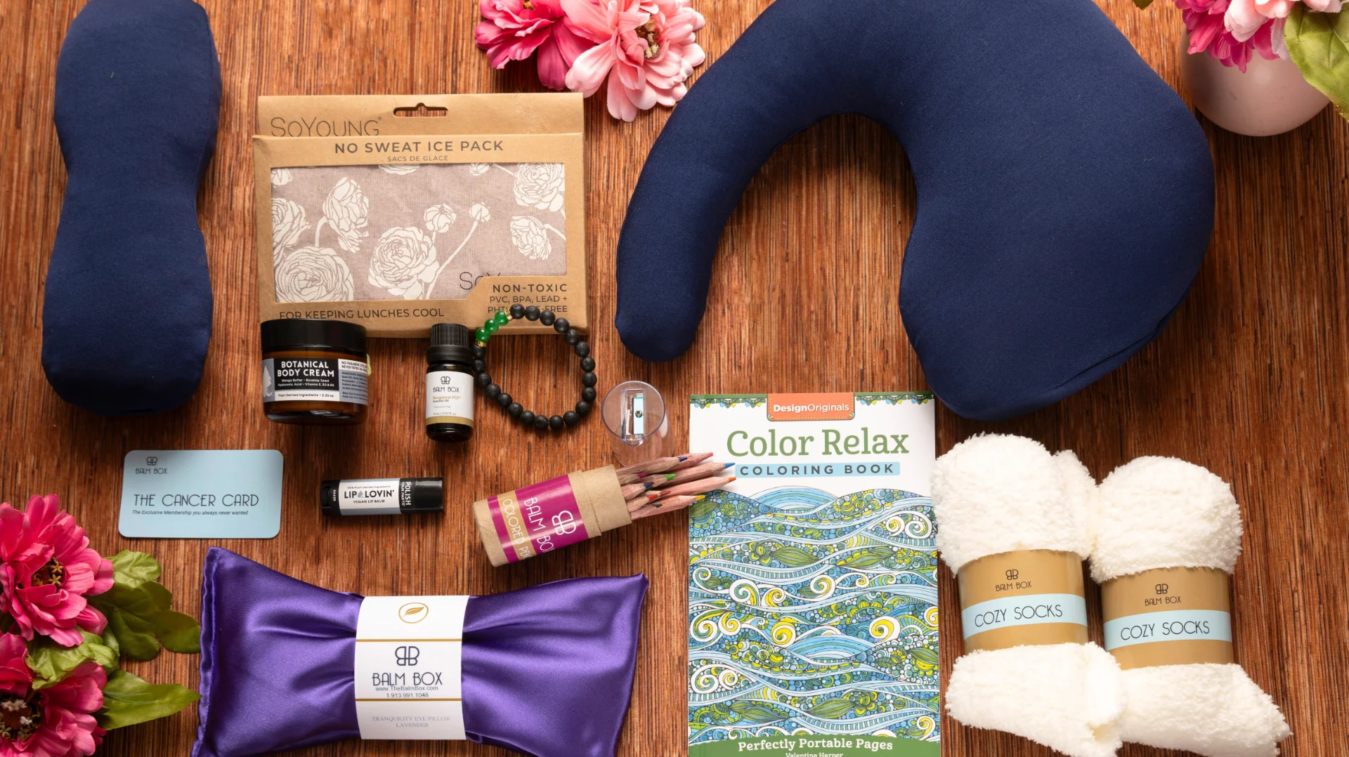 A detail photo of a top-rated mastectomy care package, one of the best gifts for cancer patients you could give.