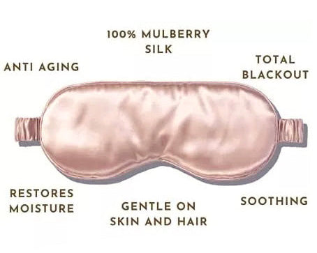 Experience total blackout and soothing comfort with the Mulberry Silk Sleep Eye Mask with Silk Covered Elastic Strap, made from 100% Mulberry silk for gentle care, moisture restoration, and anti-aging benefits—perfect for restful sleep.