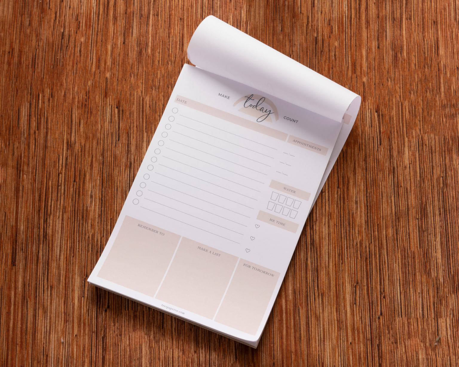 The Sweetest Rest & Recovery Box features a blank daily planner notepad with sections for to-dos, schedule, notes, priorities, and meal planning—ideal for self-care or as a thoughtful gift for cancer patients.