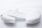 The Side Sleeping Chest Pillow, a white U-shaped breast surgery pillow with a central connecting strip for post-surgery support and separation, is shown on a plain white background.