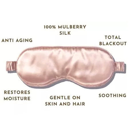 Experience total blackout and soothing comfort with the Mulberry Silk Sleep Eye Mask with Silk Covered Elastic Strap, made from 100% Mulberry silk for gentle care, moisture restoration, and anti-aging benefits—perfect for restful sleep.