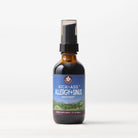 A brown glass bottle labeled "Kick-Ass Allergy & Sinus, Soother Herbal Supplement 2 fl oz (59 mL)" with a pump dispenser, providing fast-acting allergy and sinus relief, is shown against a plain white background.