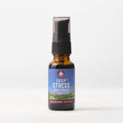 A small amber bottle labeled Thrive All Day 3-Pack herbal supplement, featuring a black spray cap, sits on a light surface against a plain white background—perfect for your daily herbal routine and stress support.