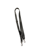 The Sleep Again Surgical Drain Holder features a black adjustable shoulder strap with metal swivel clasps on both ends, designed for easy attachment to a bag, case, or drain holder and shown against a white background.