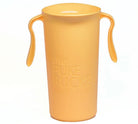 The Puke Bucket (3.0L) - A Reusable Container for Vomiting is a tall, orange plastic container featuring an anti-splash apparatus and two large, curved side handles, shown against a plain white background.